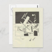 El Lissitzky-の黒い心配する ポストカード (正面/裏面)