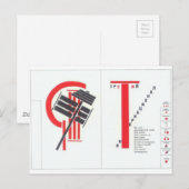El Lissitzky - 「For the voice」へのアートイラストレーション ポストカード (正面/裏面)