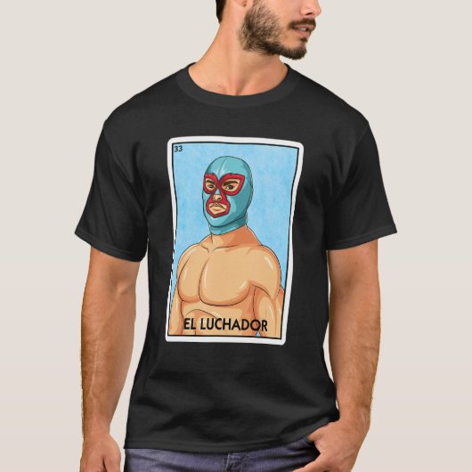 El Luchador Mexican Card Game Lucha Libre Mexican Tシャツ (正面)