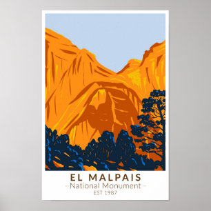 El Malpais National Monument New Mexico Vintage ポスター