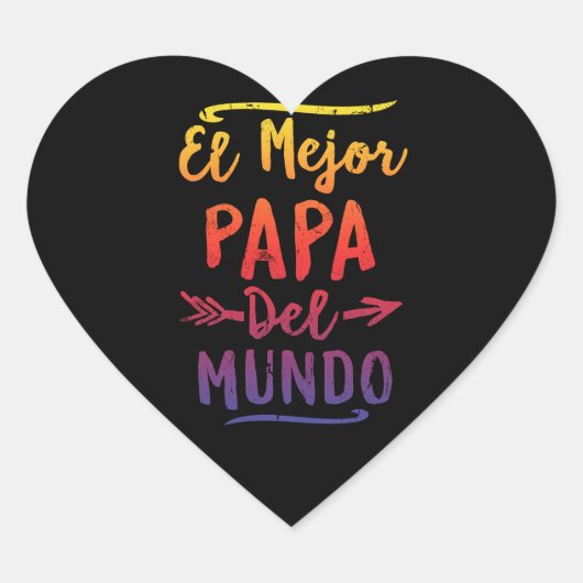 El Mejor Papa Del Mundo Dadの父の日 ハートシール (正面)