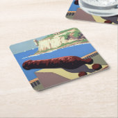 El Morro Fortress, Puerto Rico, Old San Juanを訪れる スクエアペーパーコースター (アングル)