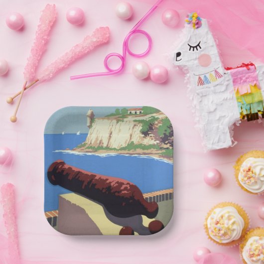 El Morro Fortress, Puerto Rico, Old San Juanを訪れる ペーパープレート (パーティー)