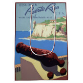 El Morro Fortress, Puerto Rico, Old San Juanを訪れる ミディアムペーパーバッグ (裏面)