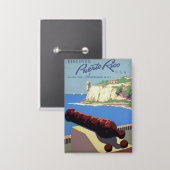 El Morro Fortress, Puerto Rico, Old San Juanを訪れる 缶バッジ (正面/裏面)