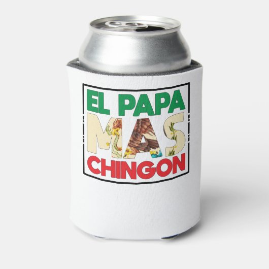 El Papa Mas Chingon Funny Spanish and Mexican Dad 缶クーラー (缶裏面)