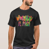 El Paso City Skyline Texas Colorful Tシャツ (正面)