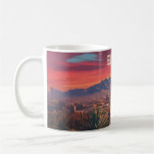 El Paso Texas Mug: Retro Desert Sunset Cityscape コーヒーマグカップ (左)