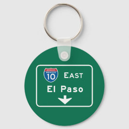 El Paso, TX Road Sign キーホルダー