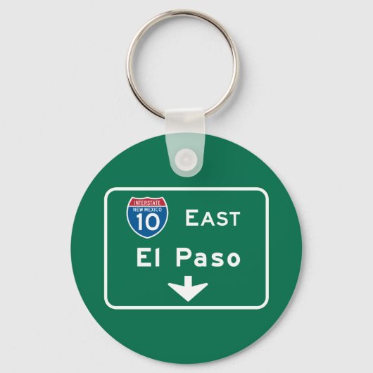 El Paso, TX Road Sign キーホルダー (正面)