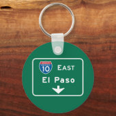 El Paso, TX Road Sign キーホルダー (正面)