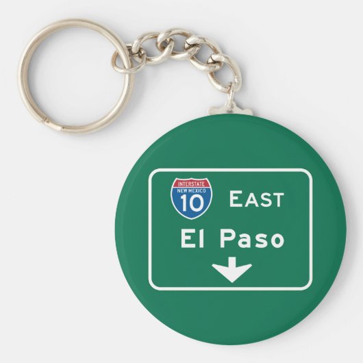 El Paso, TX Road Sign キーホルダー (正面)