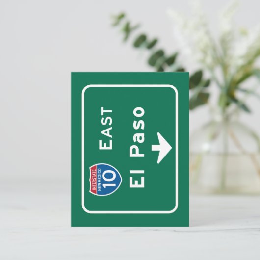 El Paso, TX Road Sign ポストカード (スタンド正面)