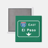 El Paso, TX Road Sign マグネット (正面/裏面)