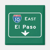 El Paso, TX Road Sign マグネット (正面)