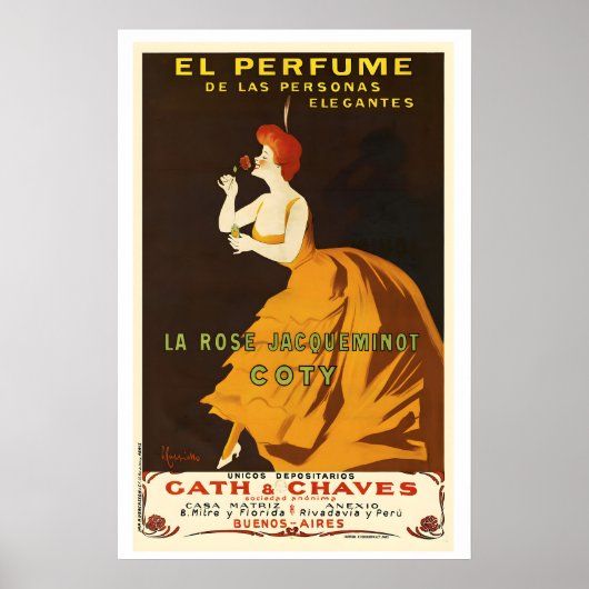 El perfume... La Rose Jacqueminot Coty Vintage ポスター (正面)