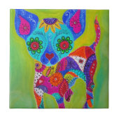 EL PERRO犬のチワワ タイル (正面)