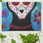 EL PERRO DOG DIA DE LOS MUERTOS キッチンタオル (折り畳み)