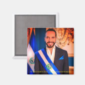 El presidente de El Salvador, Nayib Bukele マグネット (正面/裏面)