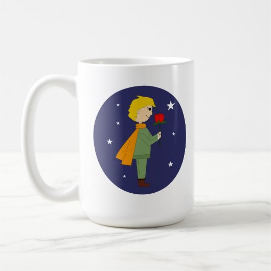 El principito admirando su rosa コーヒーマグカップ (左)