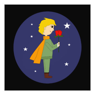 El principito admirando su rosa フォトプリント           