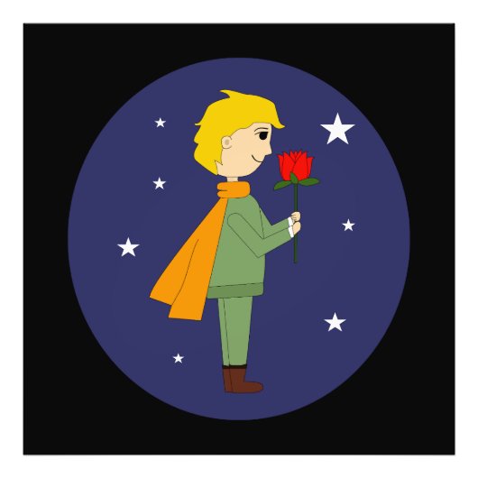 El principito admirando su rosa フォトプリント (正面)