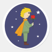 El principito admirando su rosa ラウンドシール (正面)