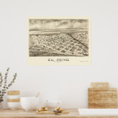 El Reno, OKパノラママップ – 1891 ポスター (キッチン)