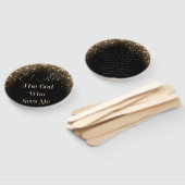 El Roi(黒/金ゴールド・パドル) ハンドファン (組立なし)