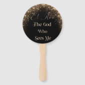 El Roi(黒/金ゴールド・パドル) ハンドファン (正面)