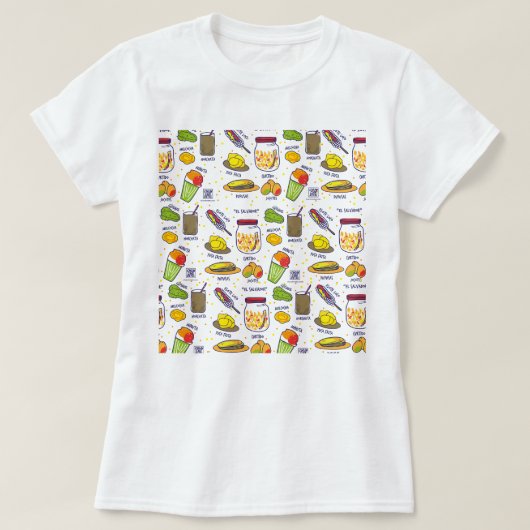 El Salvador camiseta antojitos para mujer, Blanco Tシャツ (デザイン正面)