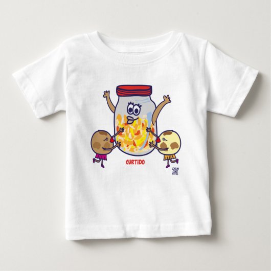 El Salvador, camiseta bebe pupusas y curtido ベビーTシャツ (正面)