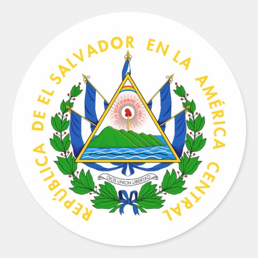 El Salvador country coat arms symbol emblem flag ラウンドシール (正面)
