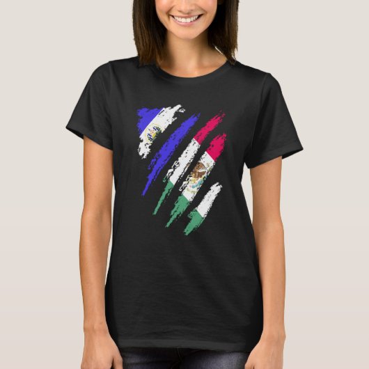 El Salvador Flag Mexico Grown Patriot Country Stri Tシャツ (正面)