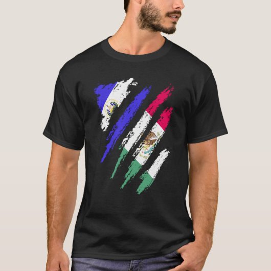 El Salvador Flag Mexico Grown Patriot Country Stri Tシャツ (正面)