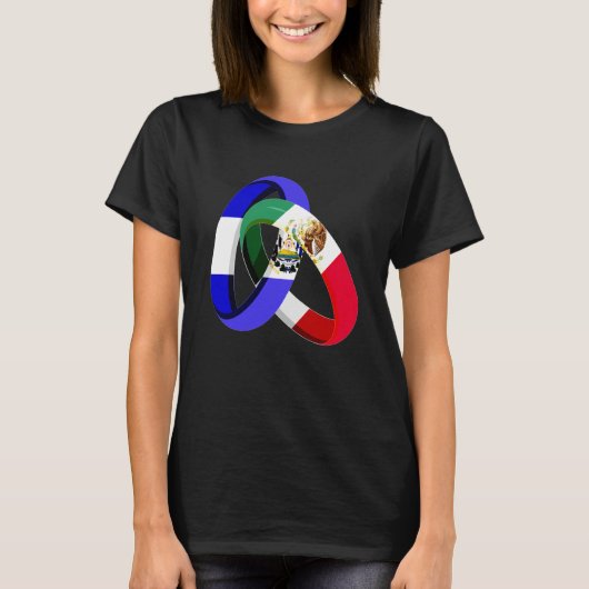 El Salvador Flag Mexico Grown Ring Marriage Weddin Tシャツ (正面)