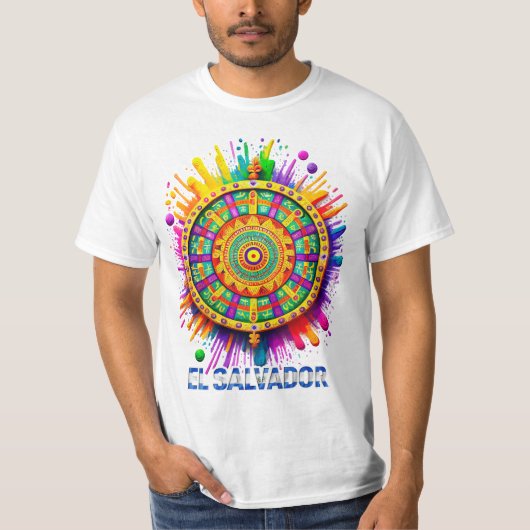 EL SALVADOR FORMA INDIGENA ART POP Tシャツ (正面)