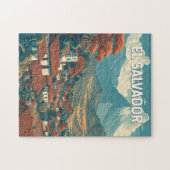 El Salvador Illustration Travel Art Vintage ジグソーパズル (横)