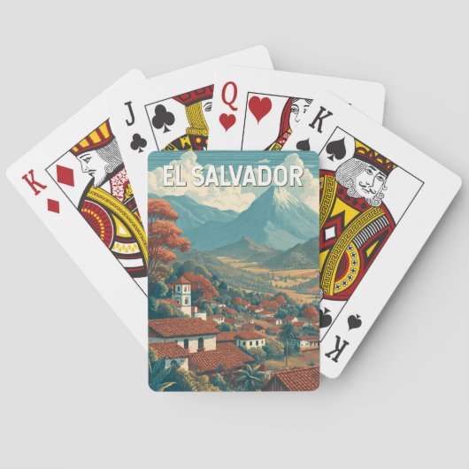 El Salvador Illustration Travel Art Vintage トランプ (裏面)