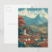El Salvador Illustration Travel Art Vintage ポストカード (正面/裏面)