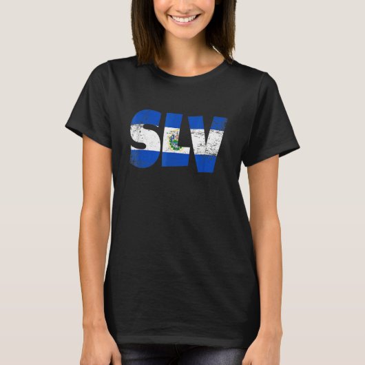 El Salvador Pride Love and SLV Salvadorian Flag El Tシャツ (正面)