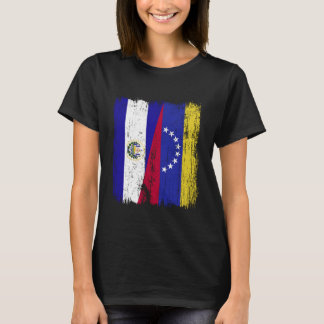 El Salvador Venezuela Half Flag Salvadorian Venezu Tシャツ