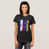 El Salvador Venezuela Half Flag Salvadorian Venezu Tシャツ (正面フル)