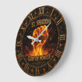 El Shaddai God of Power Biblical Name of God ラージ壁時計 (傾斜)
