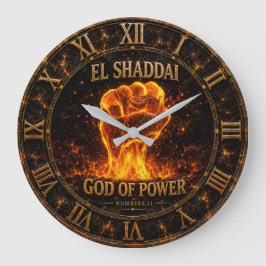 El Shaddai God of Power Biblical Name of God ラージ壁時計