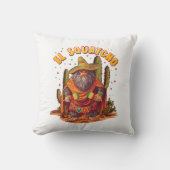 El Squatcho Bigfoot with Maraca, Sombrero and Ponc クッション (正面)