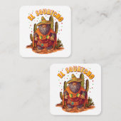 El Squatcho Bigfoot with Maraca, Sombrero and Ponc スクエア名刺 (正面/裏面)