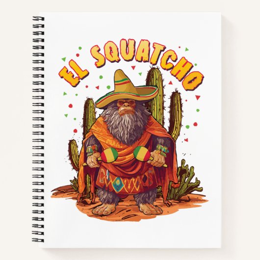El Squatcho Bigfoot with Maraca, Sombrero and Ponc ノートブック (正面)