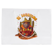 El Squatcho Bigfoot with Maraca, Sombrero and Ponc ラージペーパーバッグ (裏面)