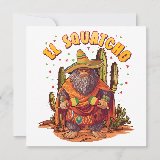 El Squatcho Bigfoot with Maraca, Sombrero and Ponc 招待状 (裏面)